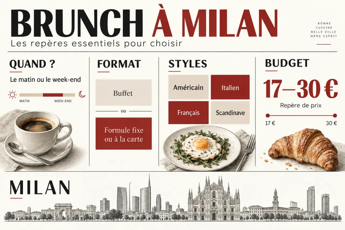 Brunch Milan : infographie des formats, styles et prix à connaître