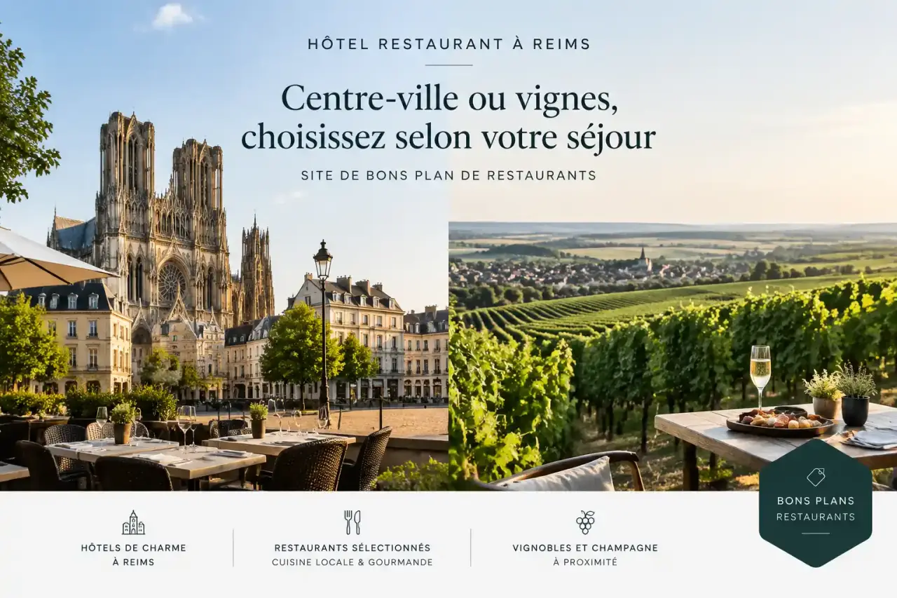 Hôtel restaurant à Reims : centre-ville ou vignes, choisissez selon votre séjour