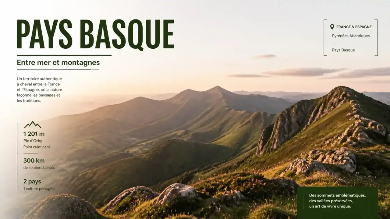 Vue panoramique de la zone frontalière de Dancharia au Pays Basque