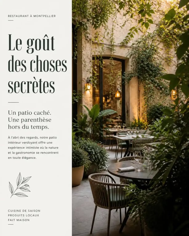 Patio romantique pour un dîner en amoureux à Montpellier