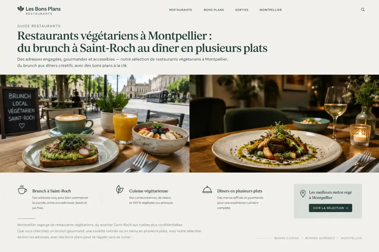 Restaurants végétariens à Montpellier : du brunch à Saint-Roch au dîner en plusieurs plats