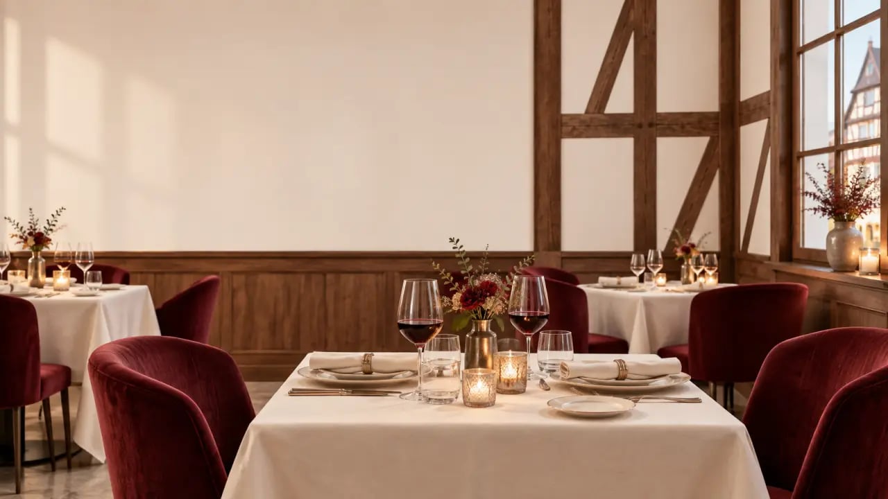 Restaurant Strasbourg romantique avec salle intime et éclairage tamisé