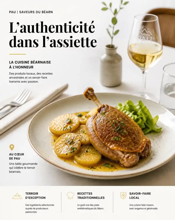 Restaurant pas cher à Pau : assiette de cuisine locale authentique et savoureuse