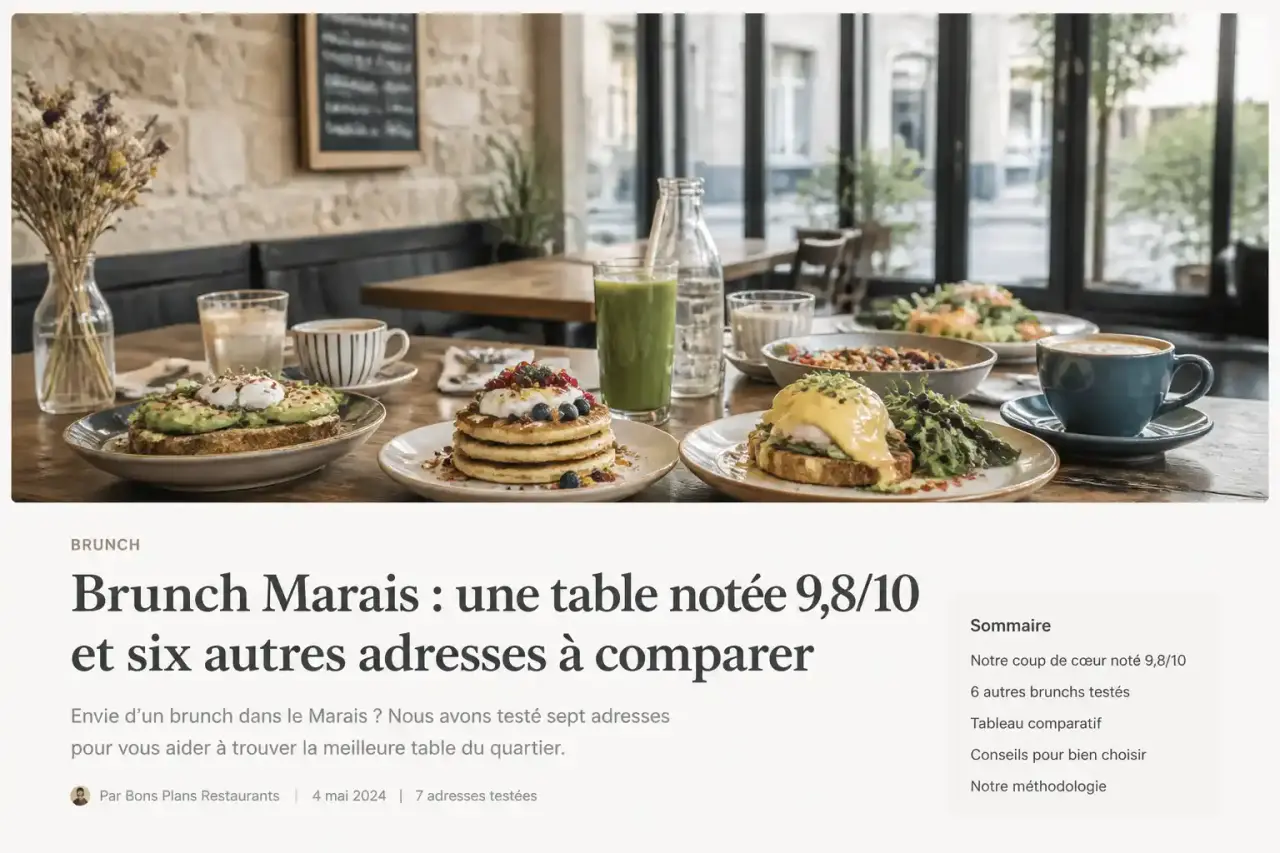 Brunch Marais : une table notée 9,8/10 et six autres adresses à comparer