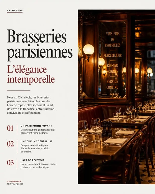 Ambiance nocturne dans une brasserie parisienne pour un restaurant ouvert 24h/24
