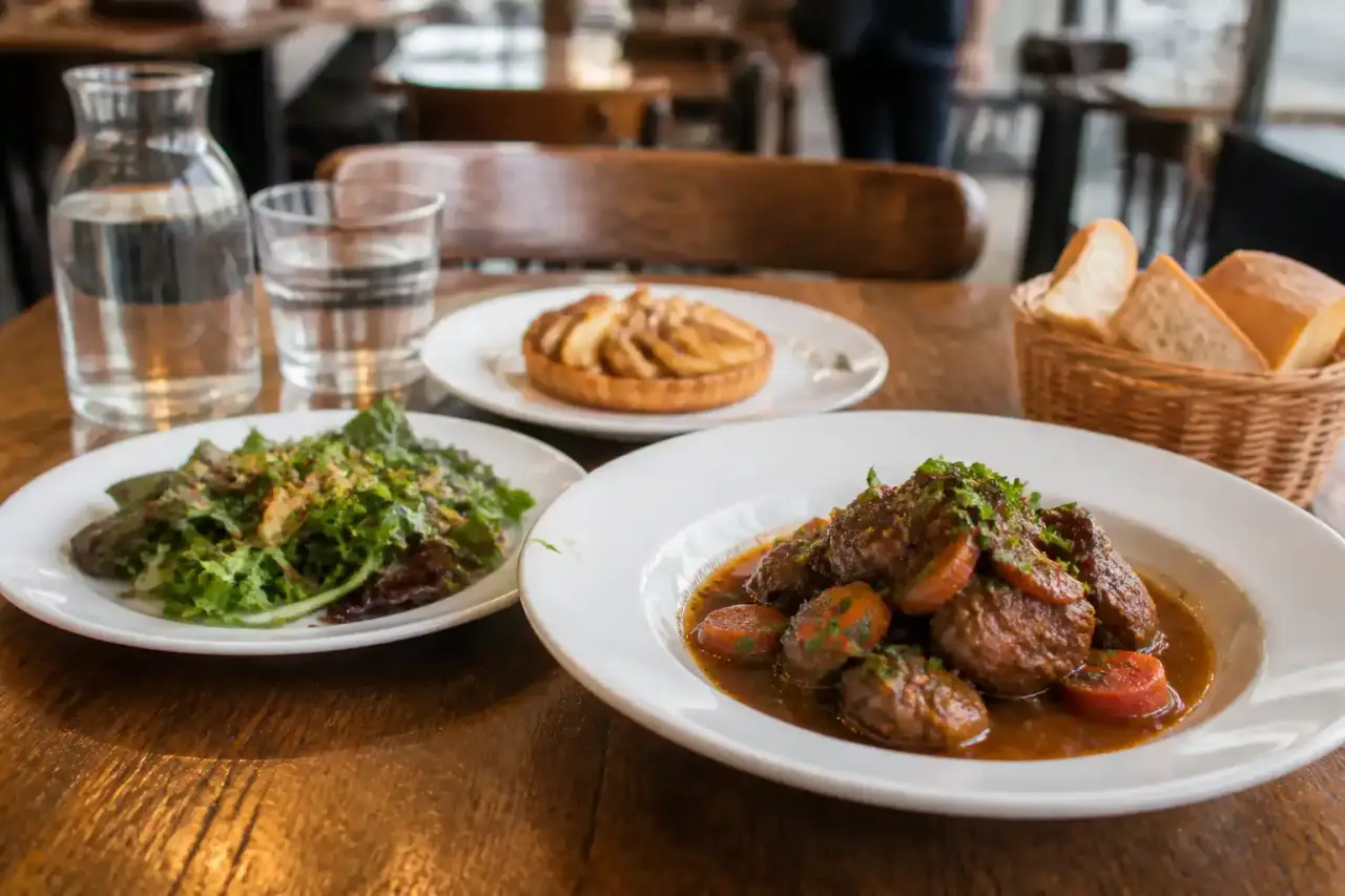 Photographie culinaire minimaliste d'un plat de quartier, vue de dessus sur fond clair
