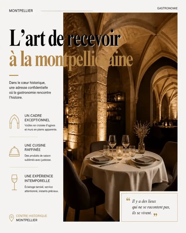 Restaurant romantique à Montpellier dans une cave voûtée en pierre